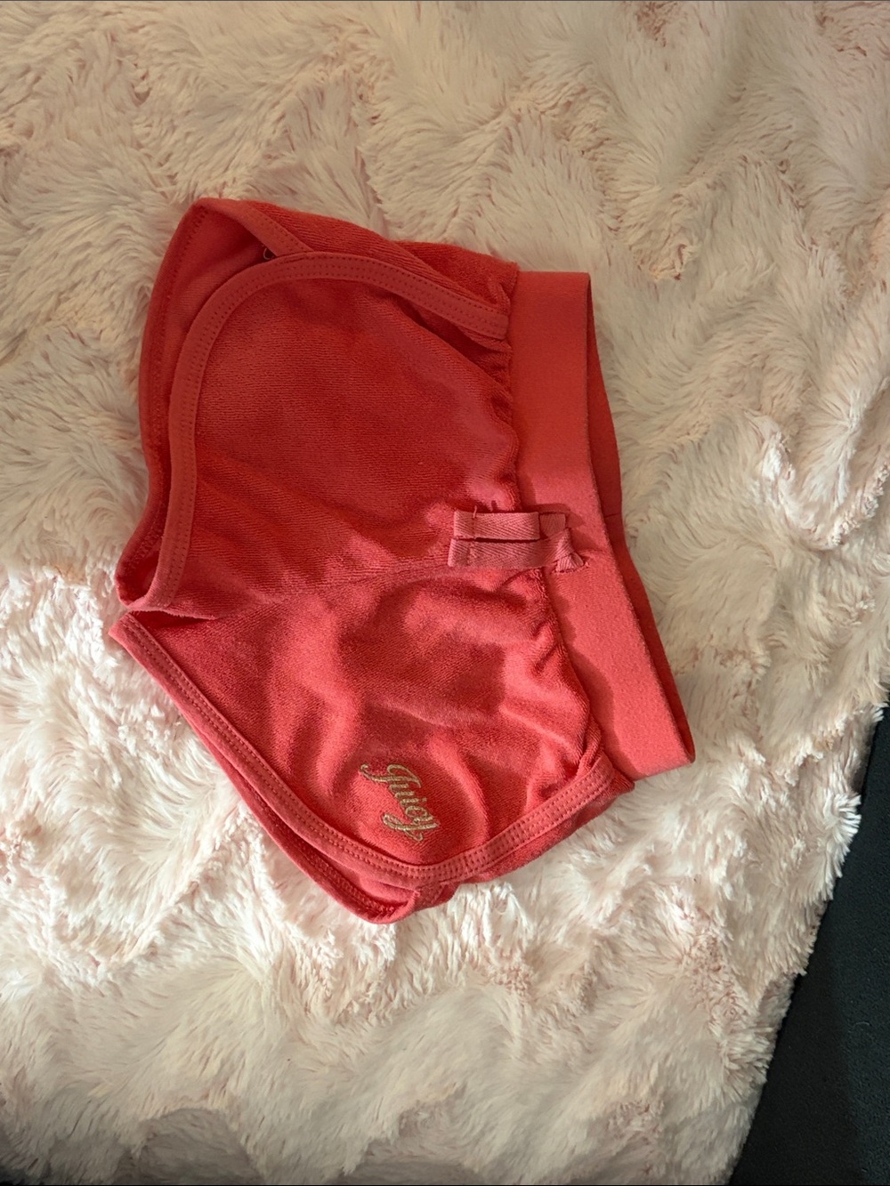 Juicy Couture Girls Coral Pink Athletic Shorts